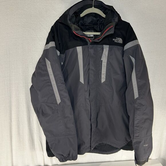 The North Face Hyvent 3 in 1 Jacket Men's Size XL Gray Black Snow Ski Outdoor - Picture 1 of 10